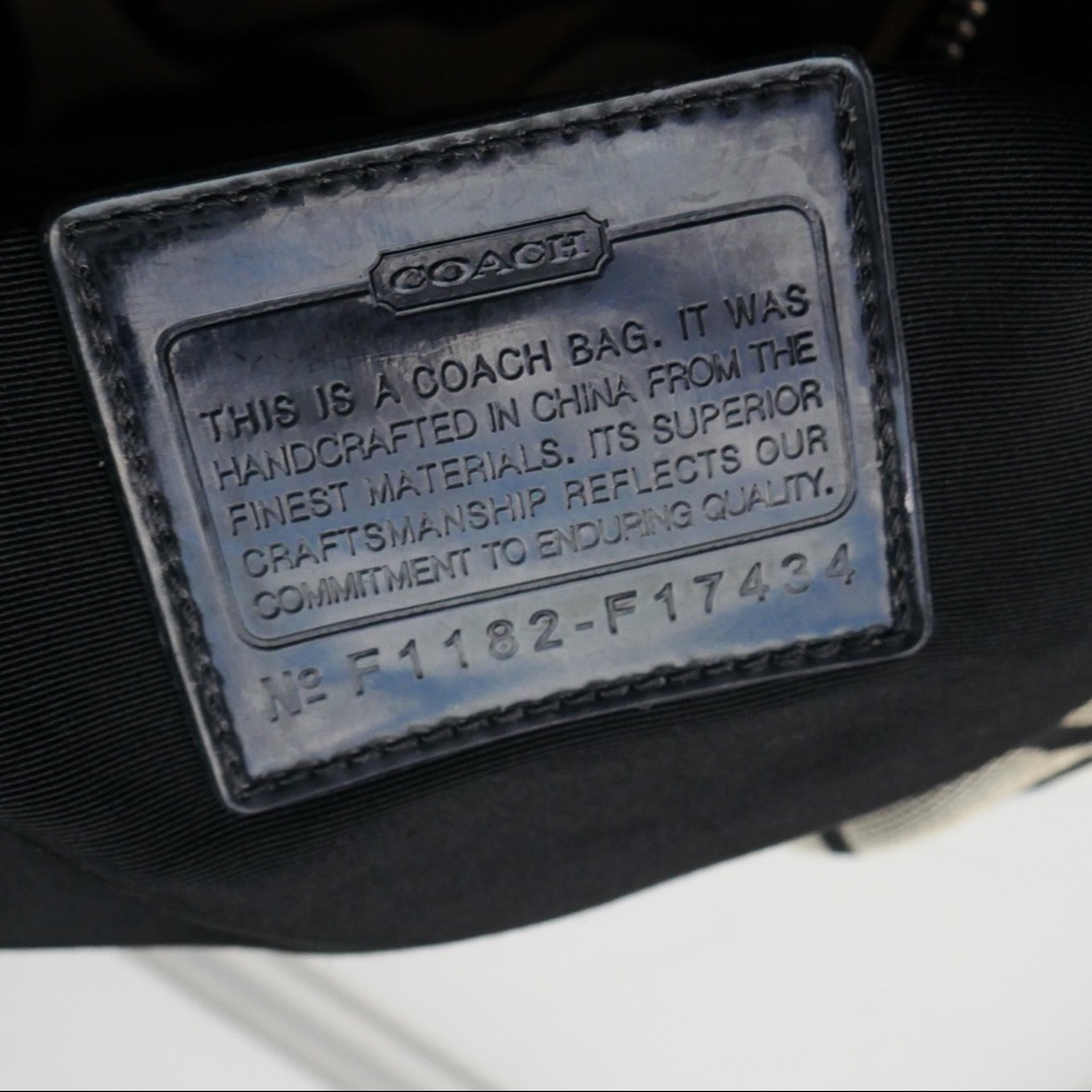 SOLD Shabby Chic Coach Signature Stripe Hobo Bag - Picture 12 of 12